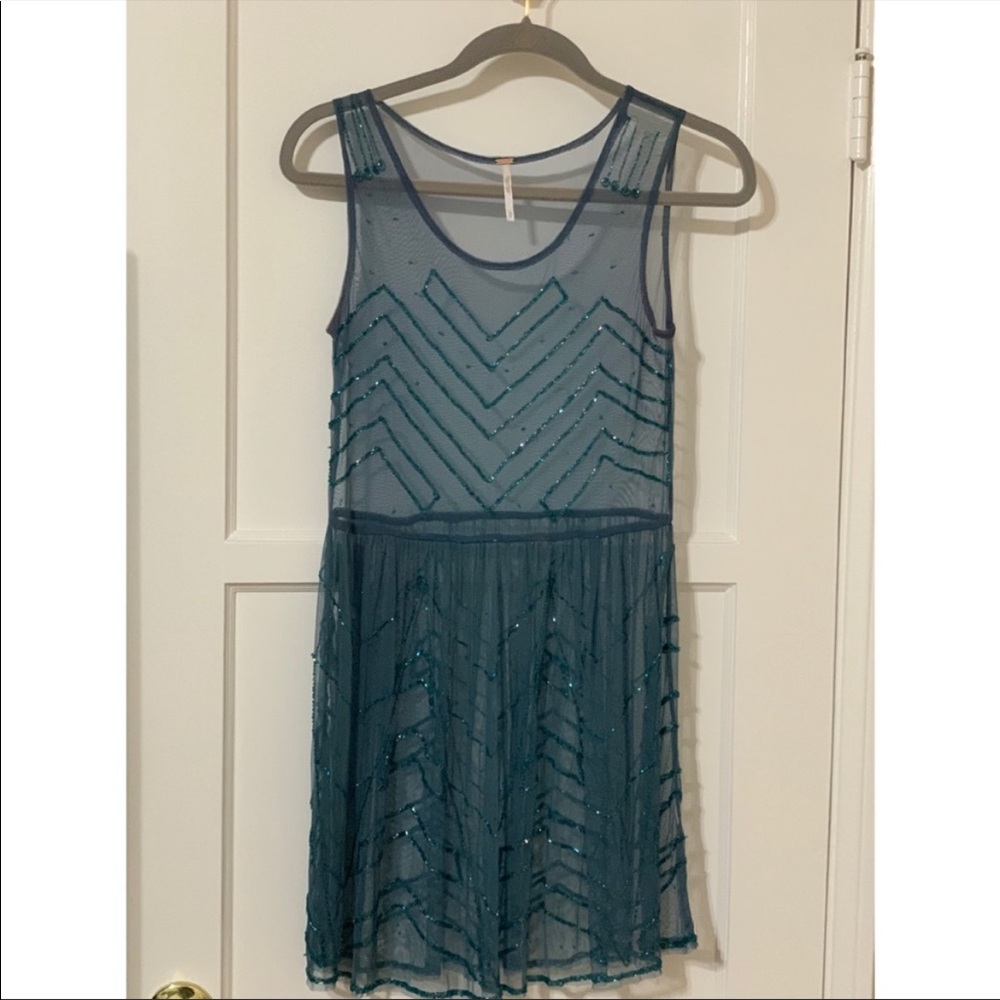 Free People - Sheer, beaded, slip dress